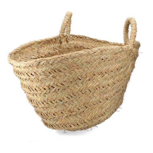 Cesta Oval Para Leñero De Esparto,  60 X 35 X 45 Cm