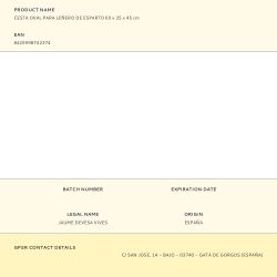 Cesta Oval Para Leñero De Esparto,  60 X 35 X 45 Cm