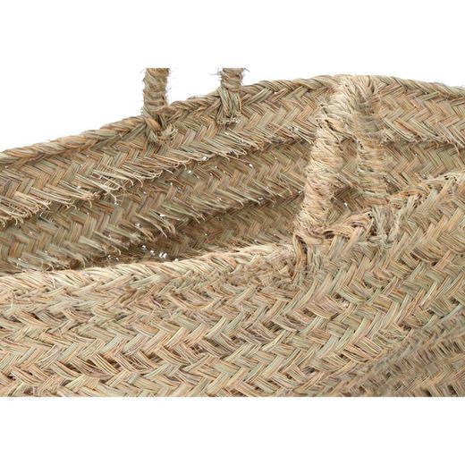 Cesta Oval Para Leñero De Esparto,  60 X 35 X 45 Cm