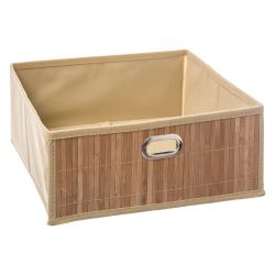 Cesta Para Mueble De Almacenaje Bambú Natural 31 X 31 X 13,5 Cm