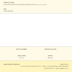 Cesta Para Mueble De Almacenaje Bambú Natural 31 X 31 X 13,5 Cm