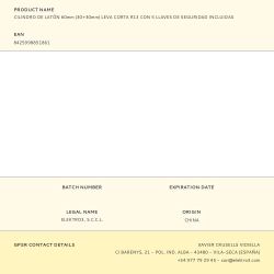Cilindro De Latón 60Mm (30+30Mm) Leva Corta R13 Con 5 Llaves De Seguridad Incluidas