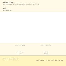 Cinta Adhesiva 12 Mm X 33 M Color Amarillo Transparente