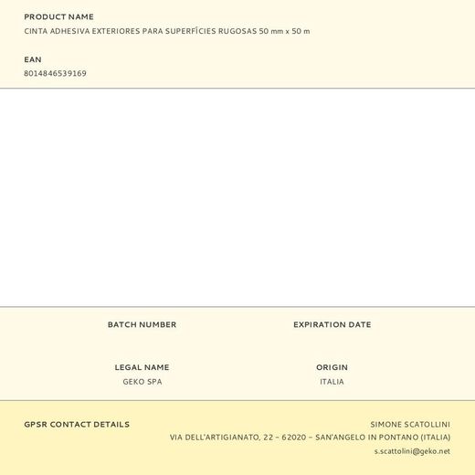 Cinta Adhesiva Exteriores Para Superfícies Rugosas 50 Mm X 50 M