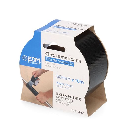 Cinta Americana Negro 50 Mm X 10 M