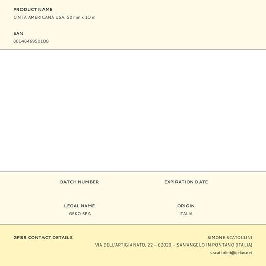 Cinta Americana Usa, 50 Mm X 10 M