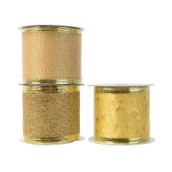 Cinta Con Brillo Dorada, Modelos Variados  6 Cm X 2,7 M