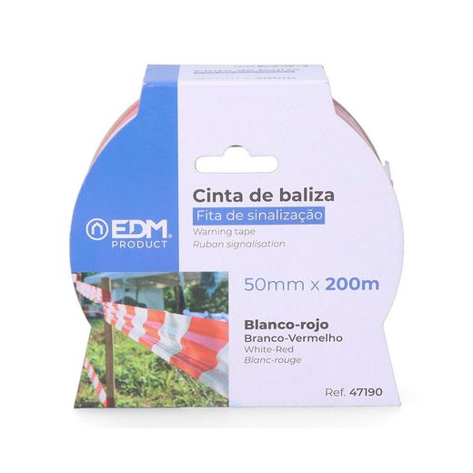 Cinta De Baliza Blanca/Roja 50 Mm X 200 M