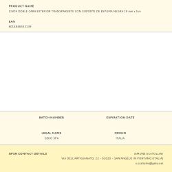 Cinta Doble Cara Exterior Transparente Con Soporte De Espuma Negra 19 Mm X 5 M