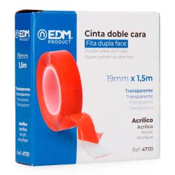 Cinta Doble Cara Transparente 19 Mm X 1,5 M