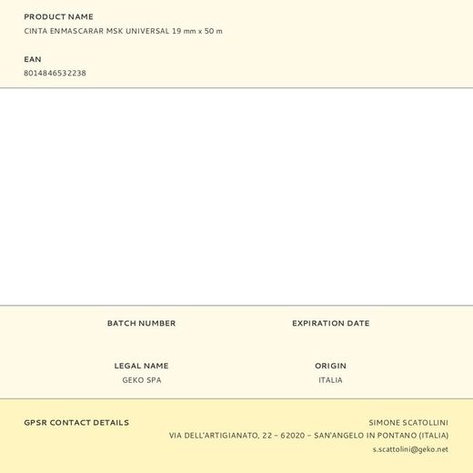 Cinta Enmascarar Msk Universal 19 Mm X 50 M