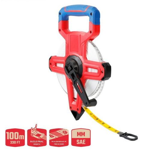 Cinta Métrica Abierta De Fibra De Vidrio 100 M
