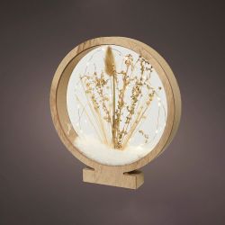 Círculo De Madera Con Microleds 25 Leds, 4,30 X 25 X 27,5 Cm