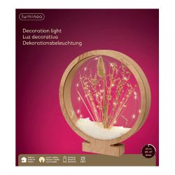 Círculo De Madera Con Microleds 25 Leds, 4,30 X 25 X 27,5 Cm