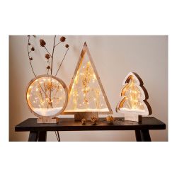 Círculo De Madera Con Microleds 25 Leds, 4,30 X 25 X 27,5 Cm