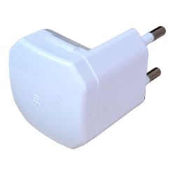 Clavija 2P 10 A 250 V Acodada 90° Blanco (Retractilado)