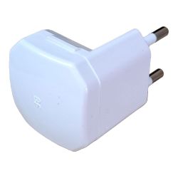 Clavija 2P 10 A 250 V Acodada 90° Blanco (Retractilado)