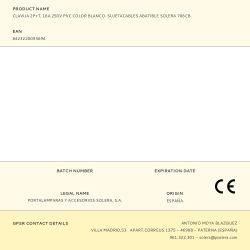 Clavija 2P+T, 16A 250V Pvc Color Blanco. Sujetacables Abatible Solera 706Cb