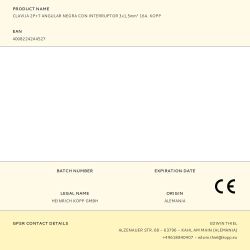 Clavija 2P+T Angular Negra Con Interruptor 3X1,5Mm² 16A. Kopp