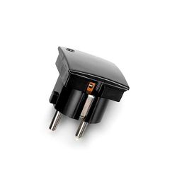 Clavija  2P+T  Salida Lateral 4,8 Mm Negra (Retractilado)