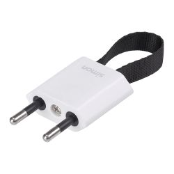 Clavija 2P+Tt Schuko Salida Frontal Y Lateral 10 A 250 V~ Facil Extracción Blanca