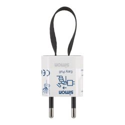 Clavija 2P+Tt Schuko Salida Frontal Y Lateral 10 A 250 V~ Facil Extracción Blanca