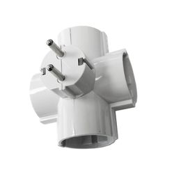 Clavija 4 Tomas T/Tl Salidas Laterales 4,8Mm 16A 250V Blanca (Envasada)