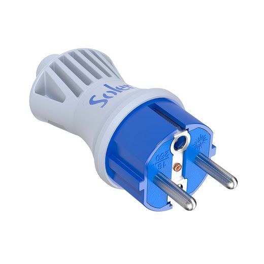 Clavija Bipolar 16A 250V .Espigas De Ø 4,8Mm.Material Blanco. Ip44. Sujetacables Abatible 5706Ckb Solera