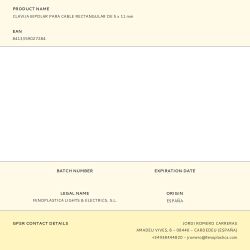 Clavija Bipolar Para Cable Rectangular De 5 X 11 Mm