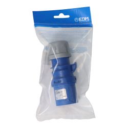 Clavija Cetac 2P+T Azul 16A 230V~ Ip44 (Envasada)