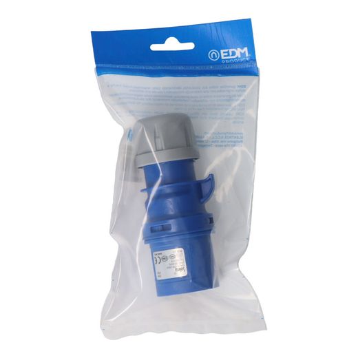 Clavija Cetac 2P+T Azul 16A 230V~ Ip44 (Envasada)