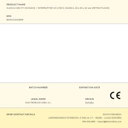 Clavija Con T/T (Schuko) + Interruptor 10 A 250 V, Blanca, 40 X 65 X 62 Mm (Retractilado)