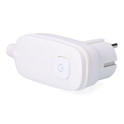 Clavija Con T/T (Schuko) + Interruptor Luminoso 16 A 250 V, Blanca, 95 X 40 X 70 Mm (Retractilado)