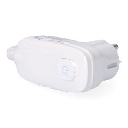 Clavija Con T/T (Schuko) + Interruptor Luminoso 16 A 250 V, Blanca, 95 X 40 X 70 Mm (Retractilado)
