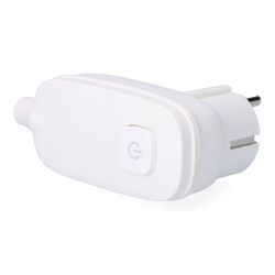 Clavija Con T/T (Schuko) + Interruptor Luminoso 16 A 250 V, Blanca, 95 X 40 X 70 Mm (Retractilado)