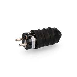 Clavija De Goma 16A 250V T/Tl Tipo F 4,8Mm Ip44 Negra (Envasada)