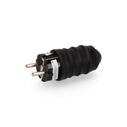 Clavija De Goma 16A 250V T/Tl Tipo F 4,8Mm Ip44 Negra (Envasada)