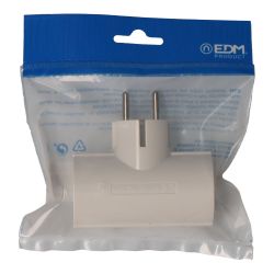 Clavija Doble De Baquelita Tipo F T/Tl 16A 250V Blanca (Envasada)