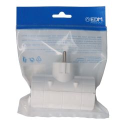 Clavija Doble Económica T/Tl Tipo F 4,8Mm 16A 250V Máx 3680W Blanca (Envasada)