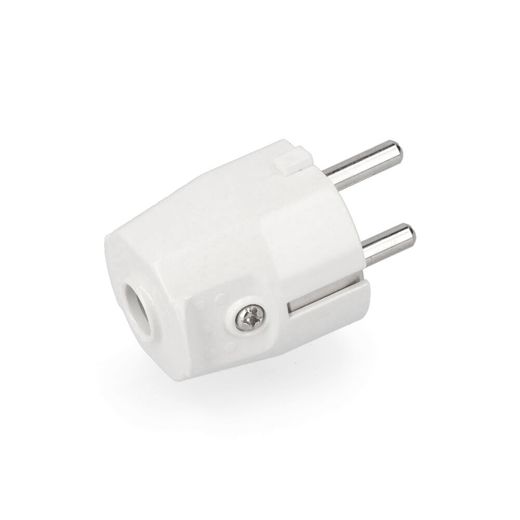 Clavija Tipo F 10/16A T/Tl 4,8Mm (Retractilada) Blanca Edm