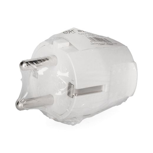 Clavija Tipo F 10/16A T/Tl 4,8Mm (Retractilada) Blanca Edm