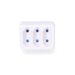 Clavija Triple 2P 16A 250V Color Blanco Max. 3680W Solera 5113