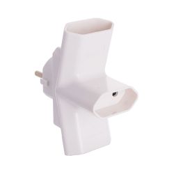 Clavija Triple Bipolar 16A 250V Entrada Schuko Salida Europlug 4Mm 3680W Blanca