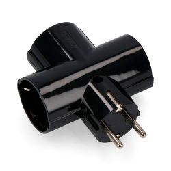 Clavija Triple Con Baquelita T/Tl Tipo F 4,8Mm 16A 250V Máx 3680W Negra (Envasada)