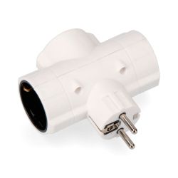 Clavija Triple Económica T/Tl Tipo F 4,8Mm 16A 250V Máx 3680W Blanca (Envasada)