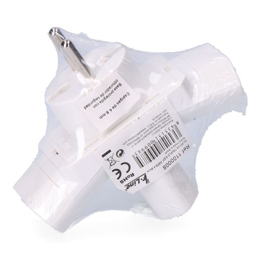Clavija Triple Esp. Pata 4,8 Mm. (Retractilado)