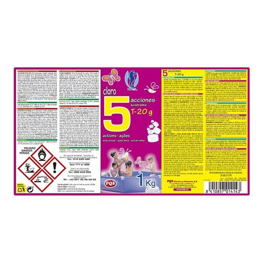 Cloro 5 Acciones En Tabletas, Bote 1 Kg