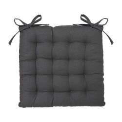 Cojín Para Silla Estilo Galleta Color Gris Oscuro 38 X 38 Cm
