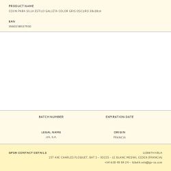 Cojín Para Silla Estilo Galleta Color Gris Oscuro 38 X 38 Cm