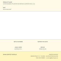 Cojín Redondo Poliéster Estampado, Exterior, Ø39 X 4 Cm